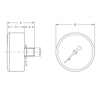 Axial manometer Cewal, Rear connection - Produktsammenligning
