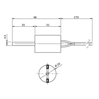 Gløderør / Eltænder til pilleovne ComfortBilt, Edilkamin og andre, total længde 66 mm, 90 - 100W til 24 Volt AC - Produktsammenligning