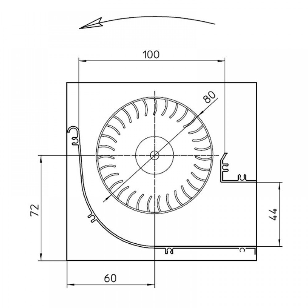 Tangential ventilator Fergas til pilleovne Cadel og andre med Ø80 mm, Flow 305 m³/h | Ventilatorer og blæsere | Pilleovne dele |