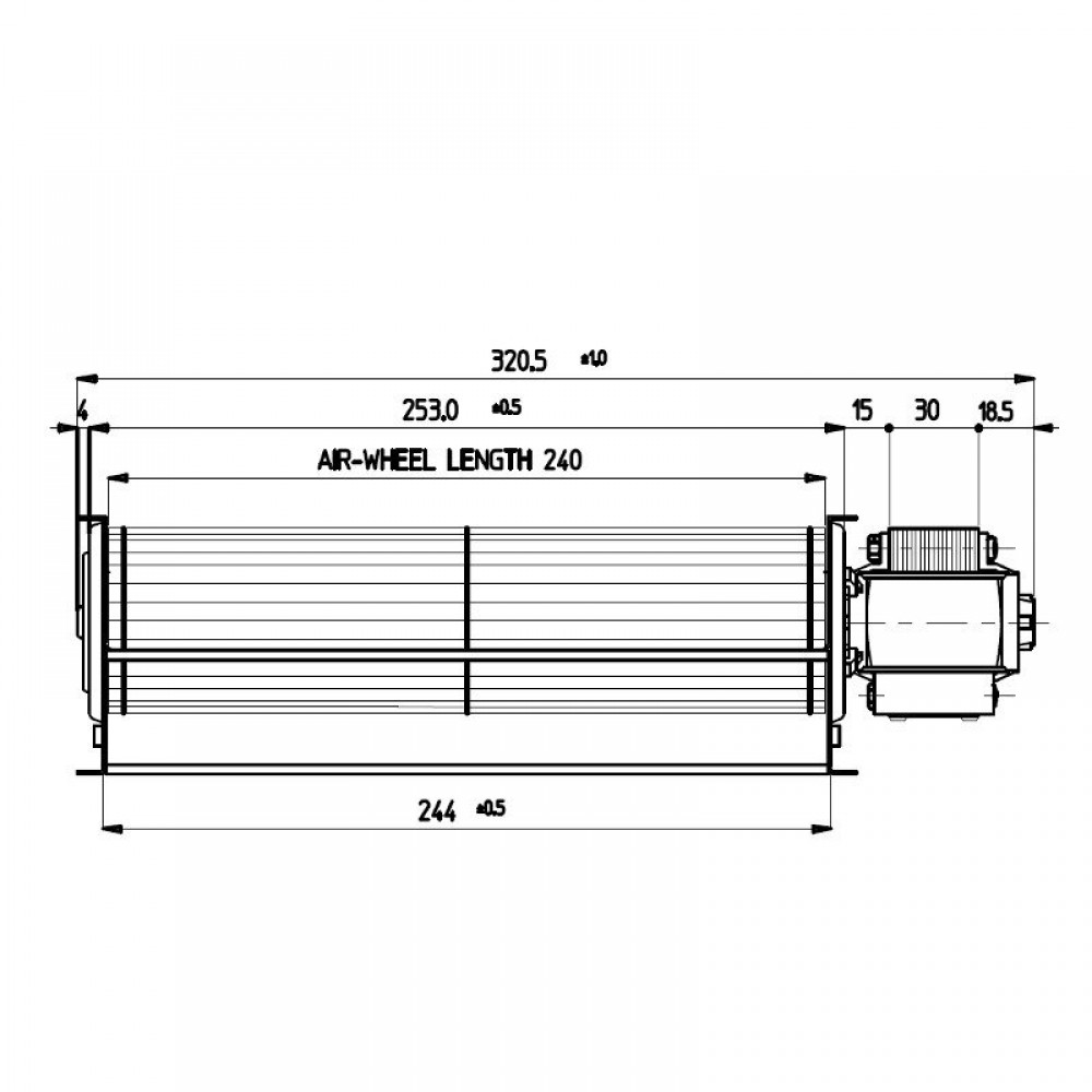 Tangential ventilator Fergas til pille Ecoteck, Karmek One, Ravelli og andre med Ø60 mm, Flow 220 m³/h | Ventilatorer og blæsere | Pilleovne dele |