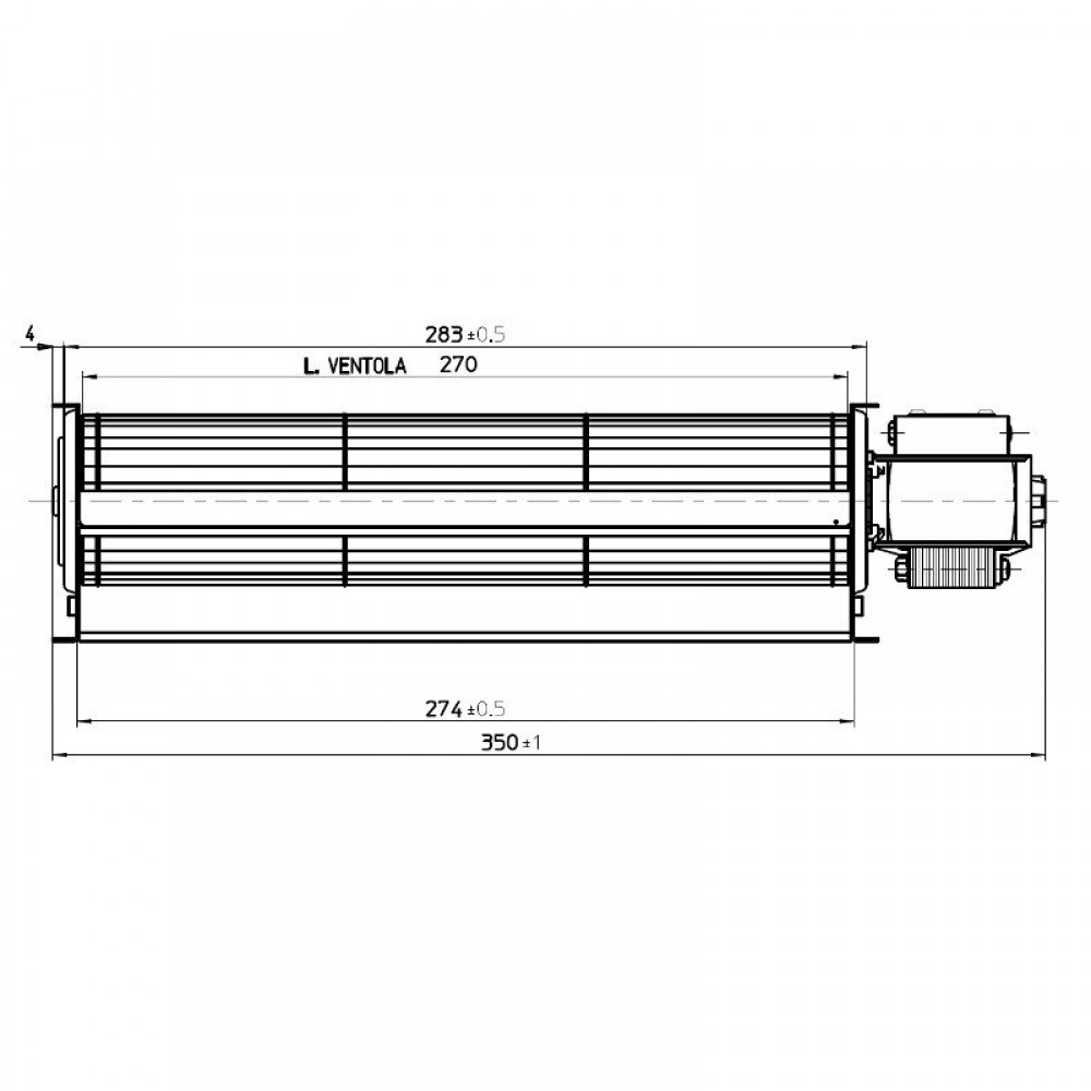 Tangential ventilator Fergas til pille Superior og andre med Ø60 mm, Flow 200 m³/h | Ventilatorer og blæsere | Pilleovne dele |