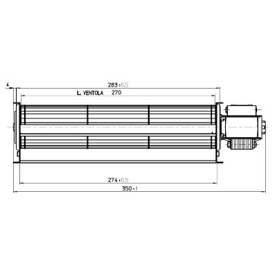 Tangential ventilator Fergas til pilleovn Superior og andre med Ø60 mm, Flow 200 m³/h - Produktsammenligning