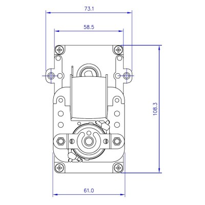 Hulaksel røggasmotor til pilleovn Mellor KB1014, 3RPM til Karmek One, Eurostek m.fl. - Røggasmotor til Pilleovn