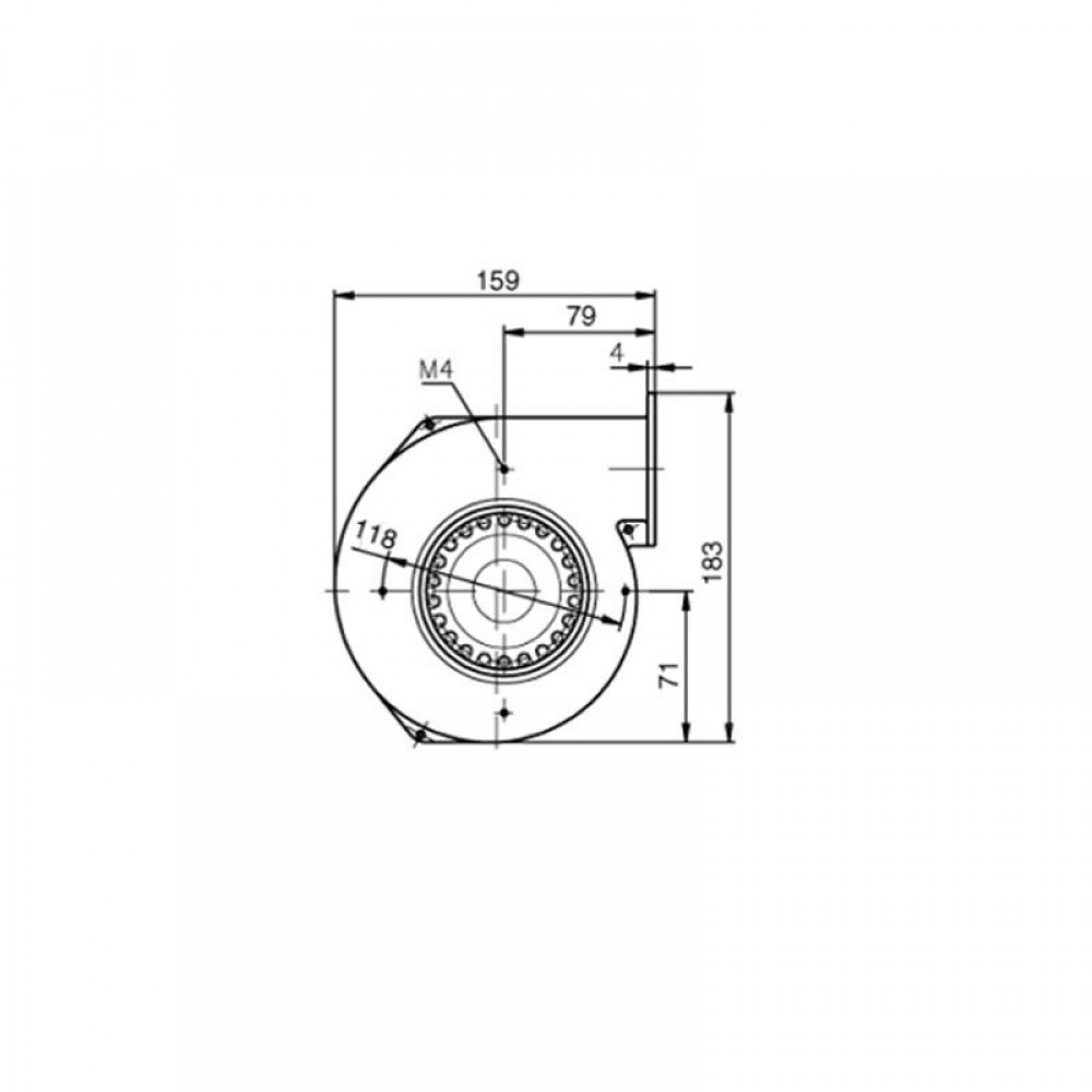 Centrifugalventilator EBM til pilleovne, flow 155 m³/h | Ventilatorer og blæsere | Pilleovne dele |