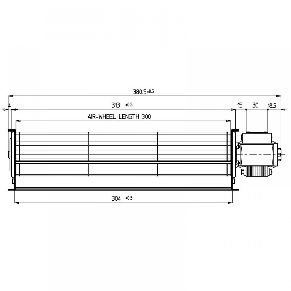 Tangential ventilator Fergas til pilleovne Anselmo Cola, Cadel, Ferroli, La Nordica m.fl. med Ø60 mm, Flow 180 m³/h | Ventilatorer og blæsere | Pilleovne dele |