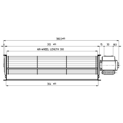 Tangential ventilator Fergas til pilleovne Anselmo Cola, Cadel, Ferroli, La Nordica m.fl. med Ø60 mm, Flow 180 m³/h - Produktsammenligning