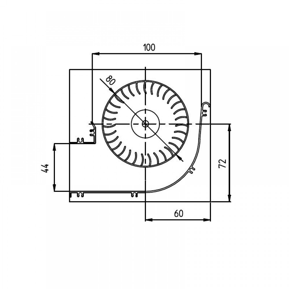 Tangentialblæser til pilleovne med Ø80 mm, Flow 251-302 m³/h | Ventilatorer og blæsere | Pilleovne dele |