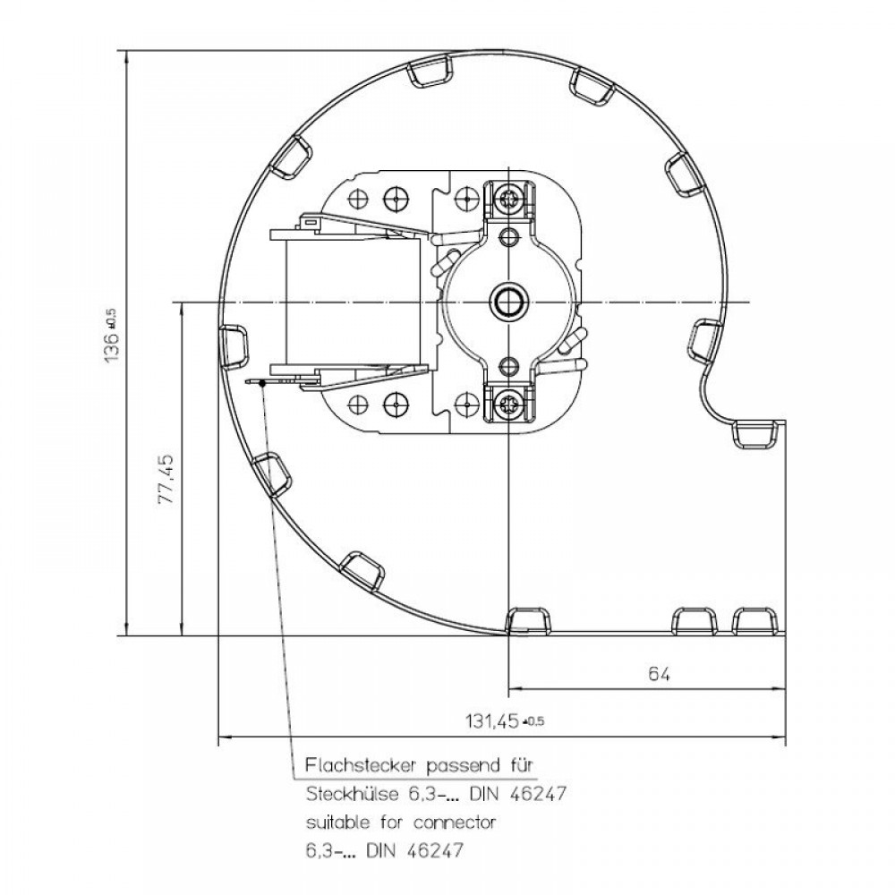 Centrifugalventilator EBM til pilleovne, flow 95 m³/h | Ventilatorer og blæsere | Pilleovne dele |