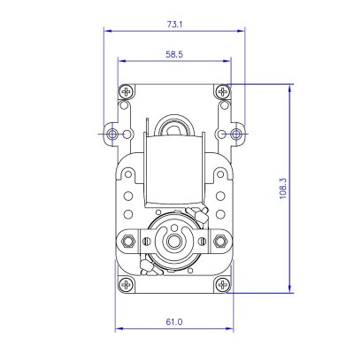Hulaksel røggasmotor til pilleovn Mellor KB1004, 5 RPM til Karmek One, Eurostek m.fl. - Røggasmotor til Pilleovn