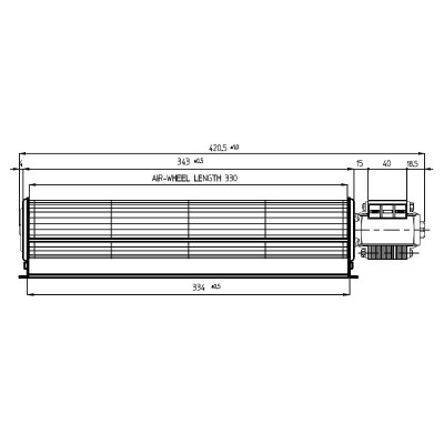 Tangential ventilator Fergas til pilleovne Ecoforest og andre med Ø60 mm, Flow 256 m³/h - Produktsammenligning
