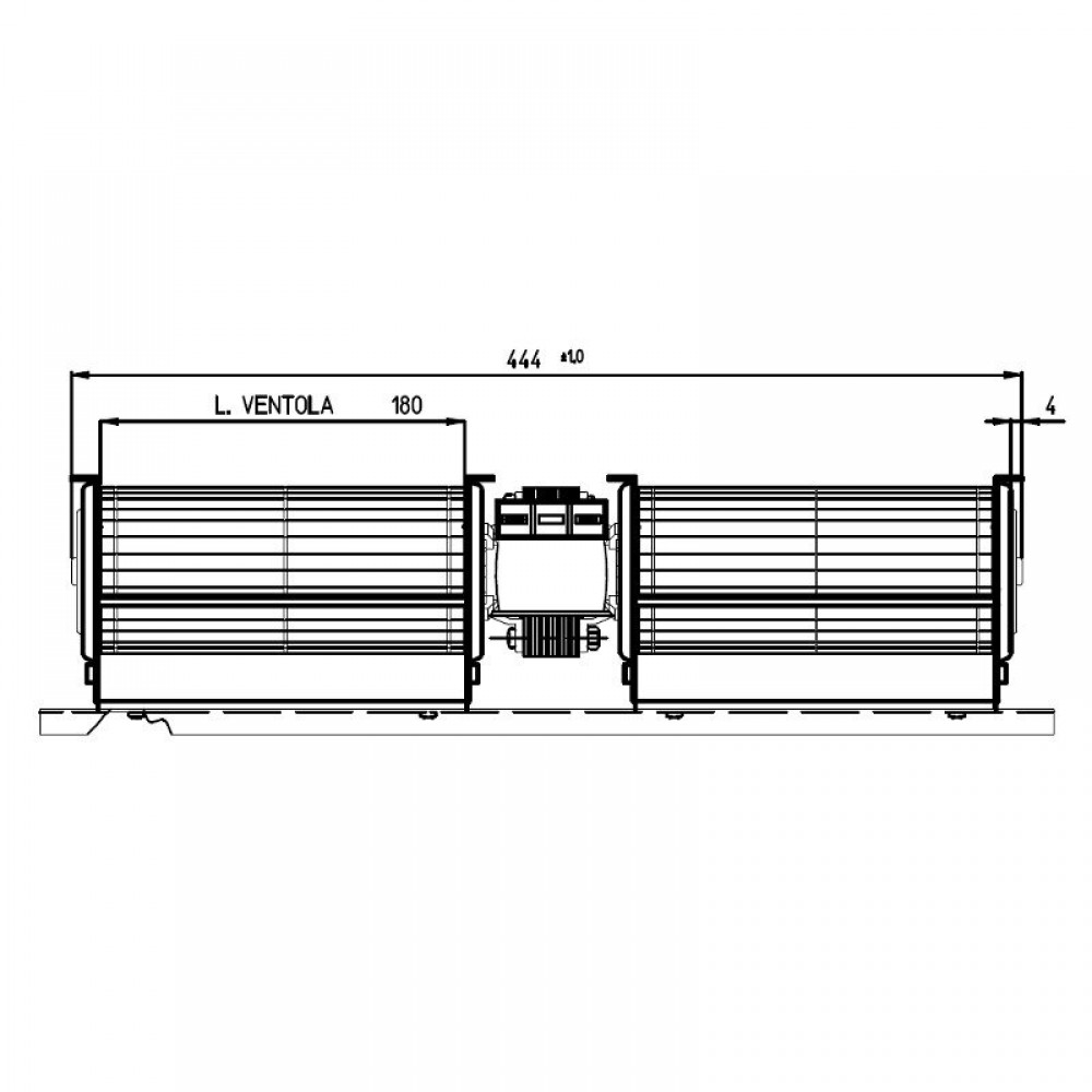 Dobbelt krydsventilator Fergas til pilleovne med Ø60 mm, flow 168 m³/h, 360 mm | Ventilatorer og blæsere | Pilleovne dele |
