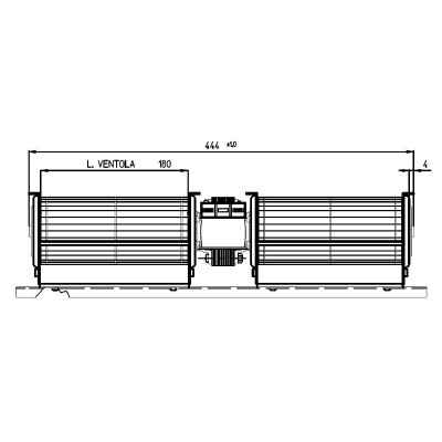 Dobbelt krydsventilator Fergas til pilleovne Cadel, Ravelli, Edilkamin og andre, med Ø60 mm, flow 168 m³/h, 360 mm - Produktsammenligning