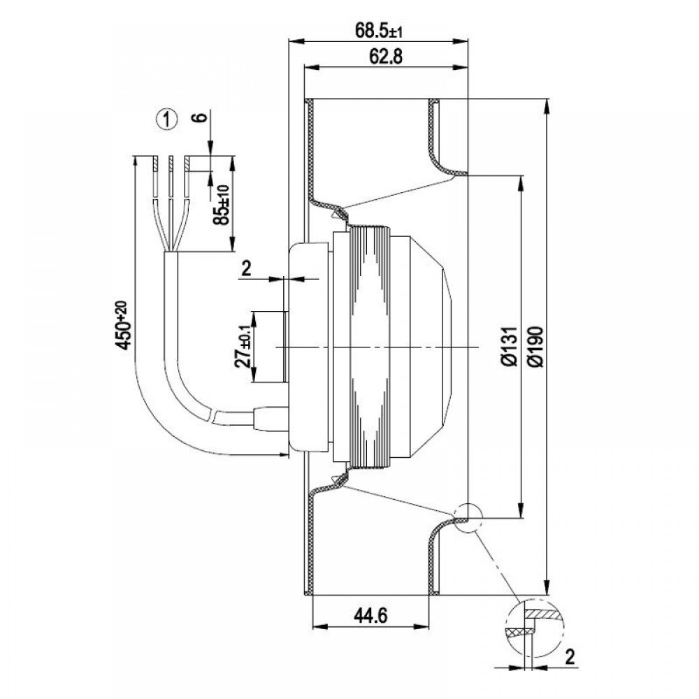 Centrifugalventilator EBM, flow 195 m³/h | Ventilatorer og blæsere | Pilleovne dele |