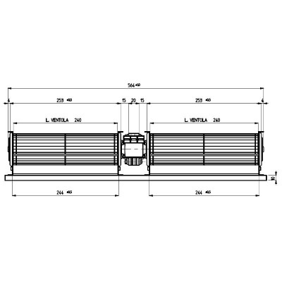 Dobbelt tværstrømsventilator til pilleovne Cadel, Ravelli, Edilkamin og andre, med Ø60 mm, flow 168 m³/h - Produktsammenligning