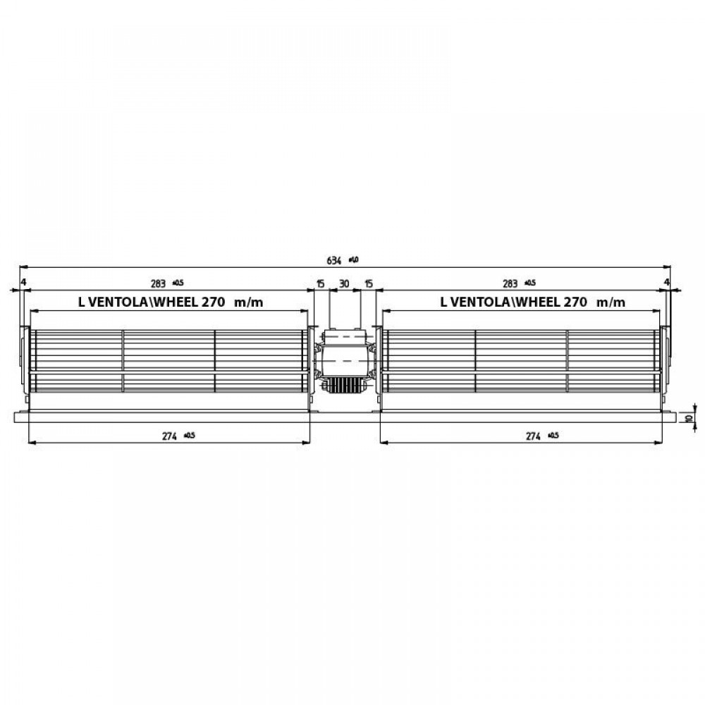 Dobbelt krydsventilator Fergas til pilleovne, Ø60 mm, flow 248 m³/h | Ventilatorer og blæsere | Pilleovne dele |
