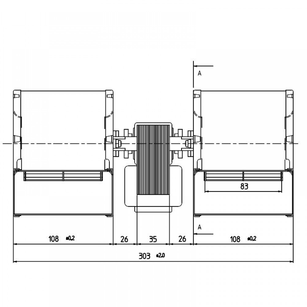 Centrifugalventilator Fergas til pilleovne Eva Calor, Prisma, Sicalor, Ecoforest m.fl., flow 420 m³/h | Ventilatorer og blæsere | Pilleovne dele |