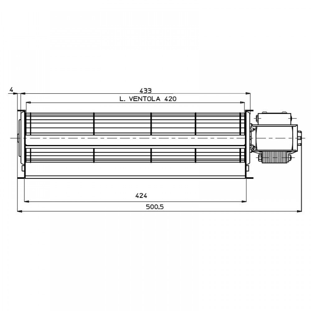 Tangential ventilator Fergas til pilleovne Deville med Ø60 mm, Flow 280 m³/h | Ventilatorer og blæsere | Pilleovne dele |
