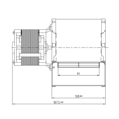  Centrifugalventilator Fergas Ecoforest, Edilkamin, Italiana Camini og andre, flow 258 m³/h - Produktsammenligning
