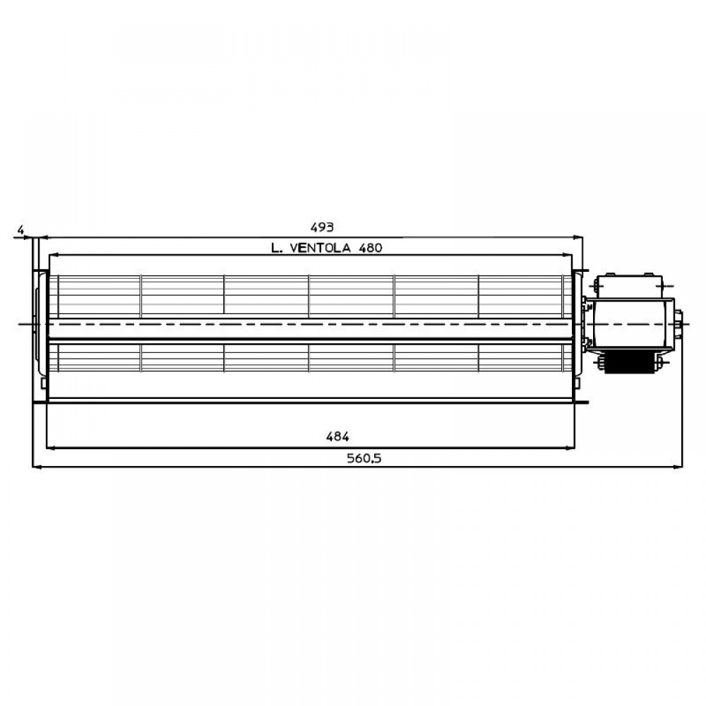 Tangential ventilator Fergas til pilleovne med Ø60 mm, Flow 250 m³/h | Ventilatorer og blæsere | Pilleovne dele |