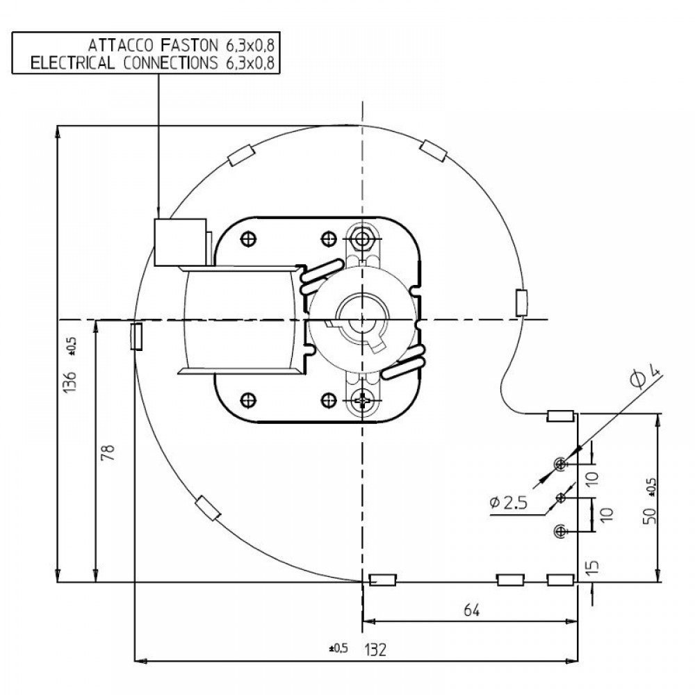 Centrifugalventilator Fergas, flow 121 m³/h | Ventilatorer og blæsere | Pilleovne dele |