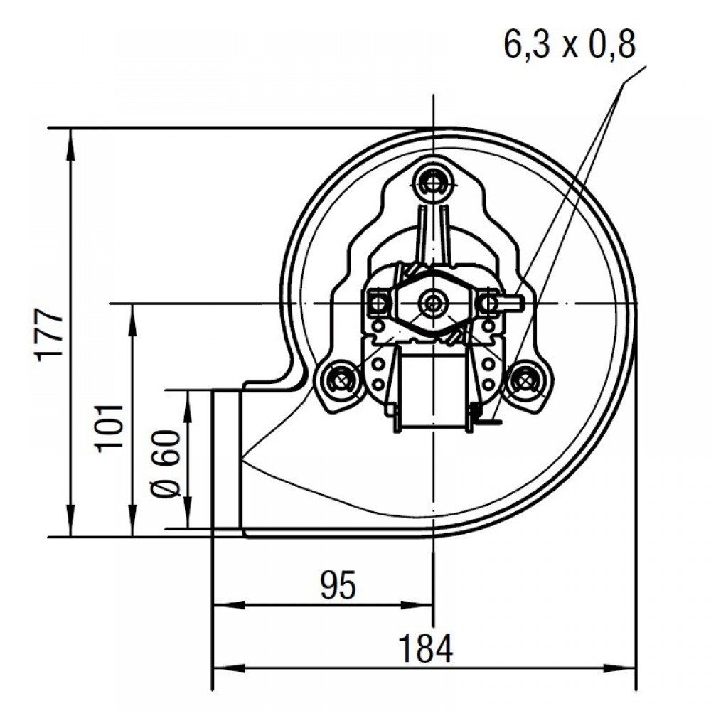 Røgsuger EBM til pilleovne Palladio, Maksimal luftmængde 170 m³/h | Ventilatorer og blæsere | Pilleovne dele |