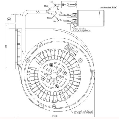 Centrifugalventilator Natalini til pilleovne Eco Spar, Deville, Puros m.fl.- Sit Group, flow 480 m³/h - Produktsammenligning