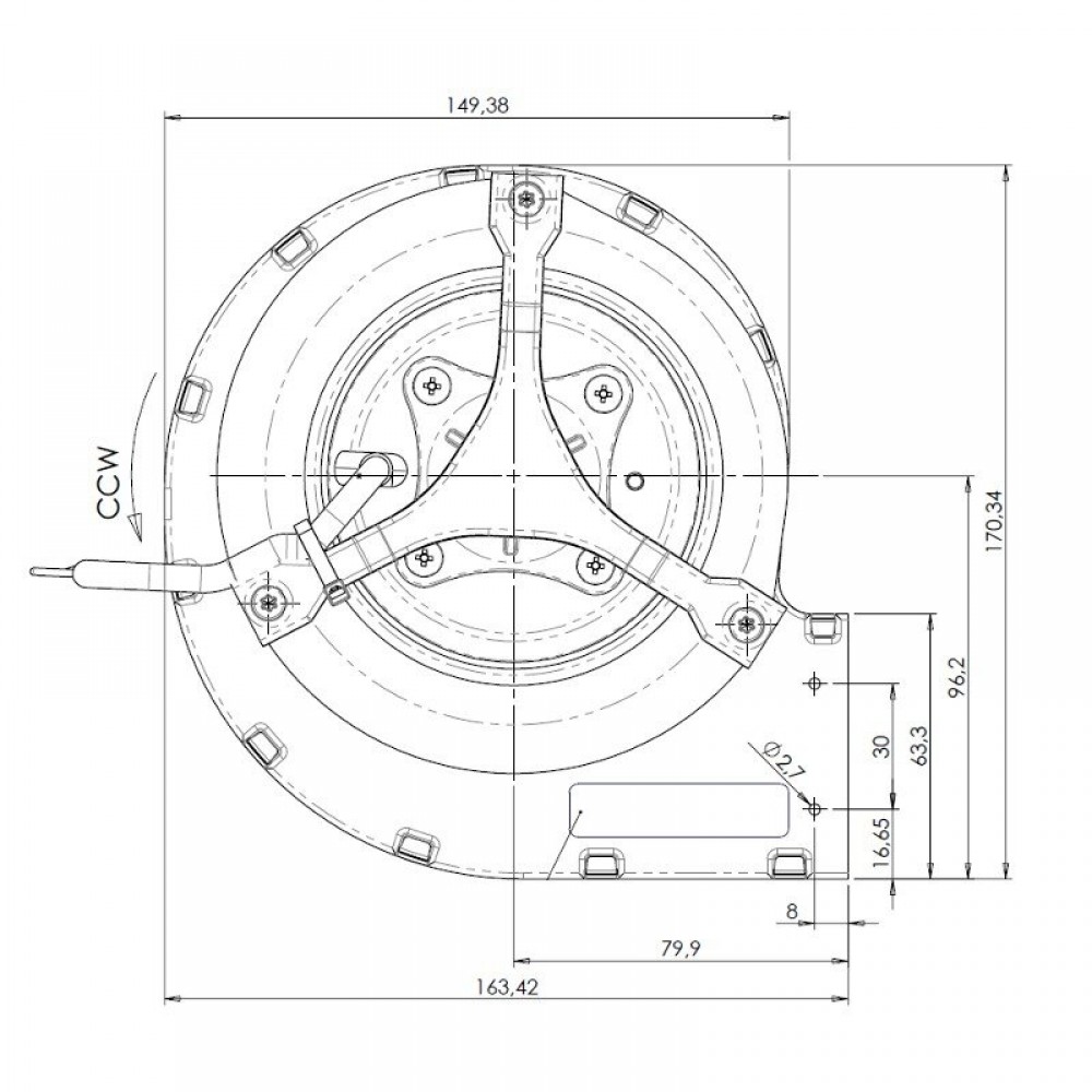 Centrifugalventilator Trial 400 m³/h til pilleovne Ecoteck, Ravelli m.fl. | Ventilatorer og blæsere | Pilleovne dele |