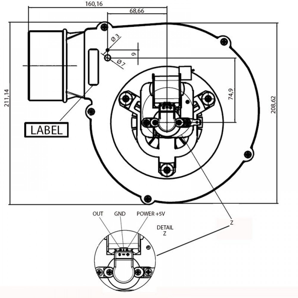 Røgsuger Fergas, Maksimal luftmængde 117 m³/h | Ventilatorer og blæsere | Pilleovne dele |