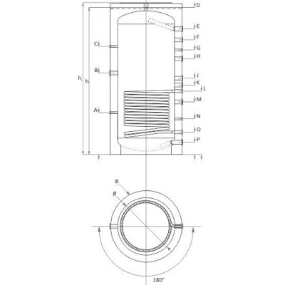 Buffertank / Akkumuleringstank Sunsystem, Model PR 500, Kapacitet 500L, En varmevekslerspolebeholder - Produktsammenligning