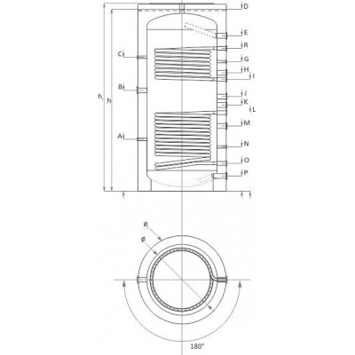 Buffertank / Akkumuleringstank Sunsystem, Model PR2 300,  Kapacitet 300L, To varmevekslende spoler Beholder - Produktsammenligning