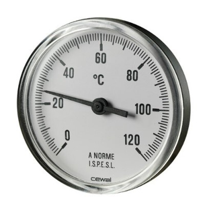 Bimetallic thermoplastic thermometer Cewal, Rear stem 50mm x 1/2'' - Produktsammenligning