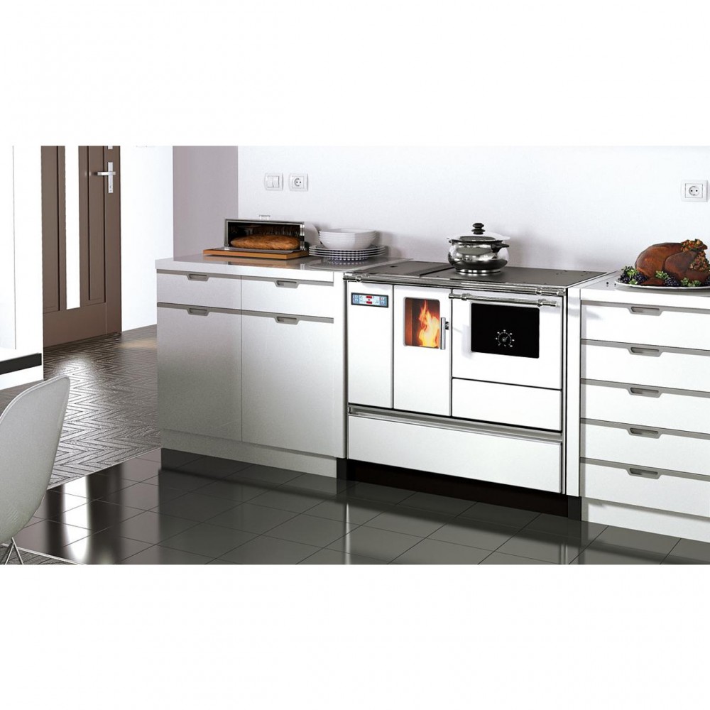 Pillekomfur Alfa Plam Alfa 90 Pelet Hvid, 8.18kW | Pillekomfurer | Pellets |