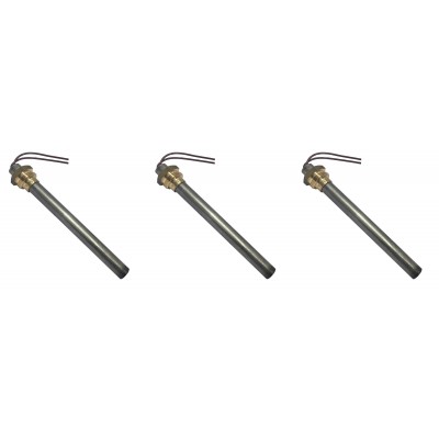 Gløderør / Eltænder til pilleovne Ecoteck, Ravelli m.fl., samlet længde 114 mm, 250W - x3 - Gløderør til pilleovn
