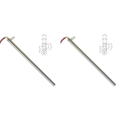 Gløderør / Eltænder til pilleovne Edilkamin m.fl., samlet længde 280mm, 470W - x2 - Gløderør til pilleovn