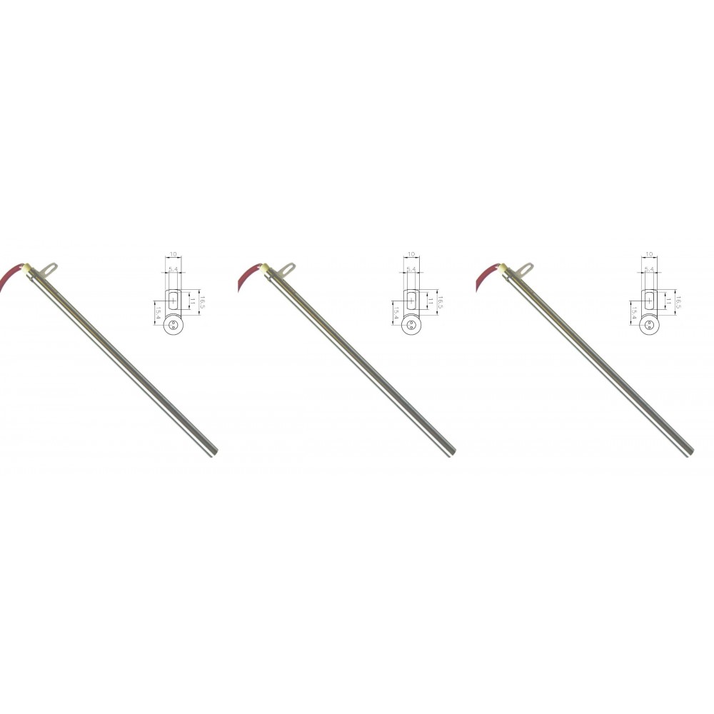 Gløderør / Eltænder til pilleovne Edilkamin m.fl., samlet længde 280mm, 470W - x3 | Gløderør til pilleovn | Reservedele til Pilleovn |