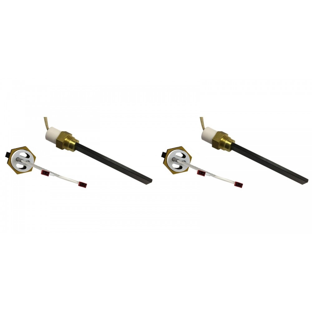 Gløderør / Eltænder til pilleovne Eco Spar, BURNiT, ComfortBilt og andre, total længde 123 mm, 120W til 24V - x2 | Gløderør til pilleovn | Reservedele til Pilleovn |
