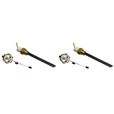 Gløderør / Eltænder til pilleovne Eco Spar, BURNiT, ComfortBilt og andre, total længde 123 mm, 120W til 24V - x2 - Gløderør til pilleovn