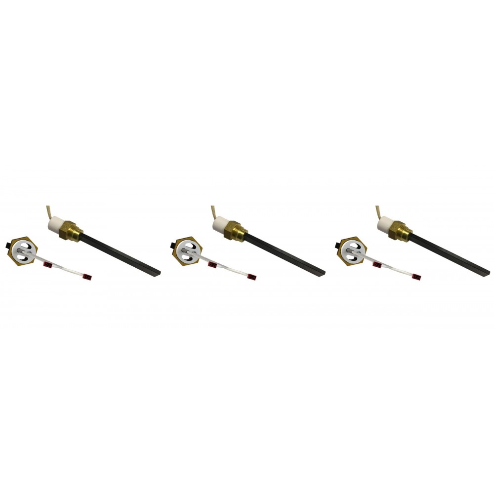 Gløderør / Eltænder til pilleovne Eco Spar, BURNiT, ComfortBilt og andre, total længde 123 mm, 120W til 24V - x3 | Gløderør til pilleovn | Reservedele til Pilleovn |
