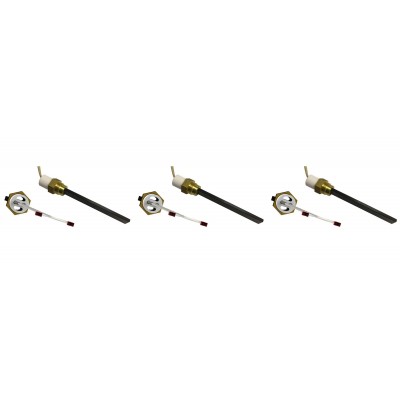 Gløderør / Eltænder til pilleovne Eco Spar, BURNiT, ComfortBilt og andre, total længde 123 mm, 120W til 24V - x3 - Gløderør til pilleovn
