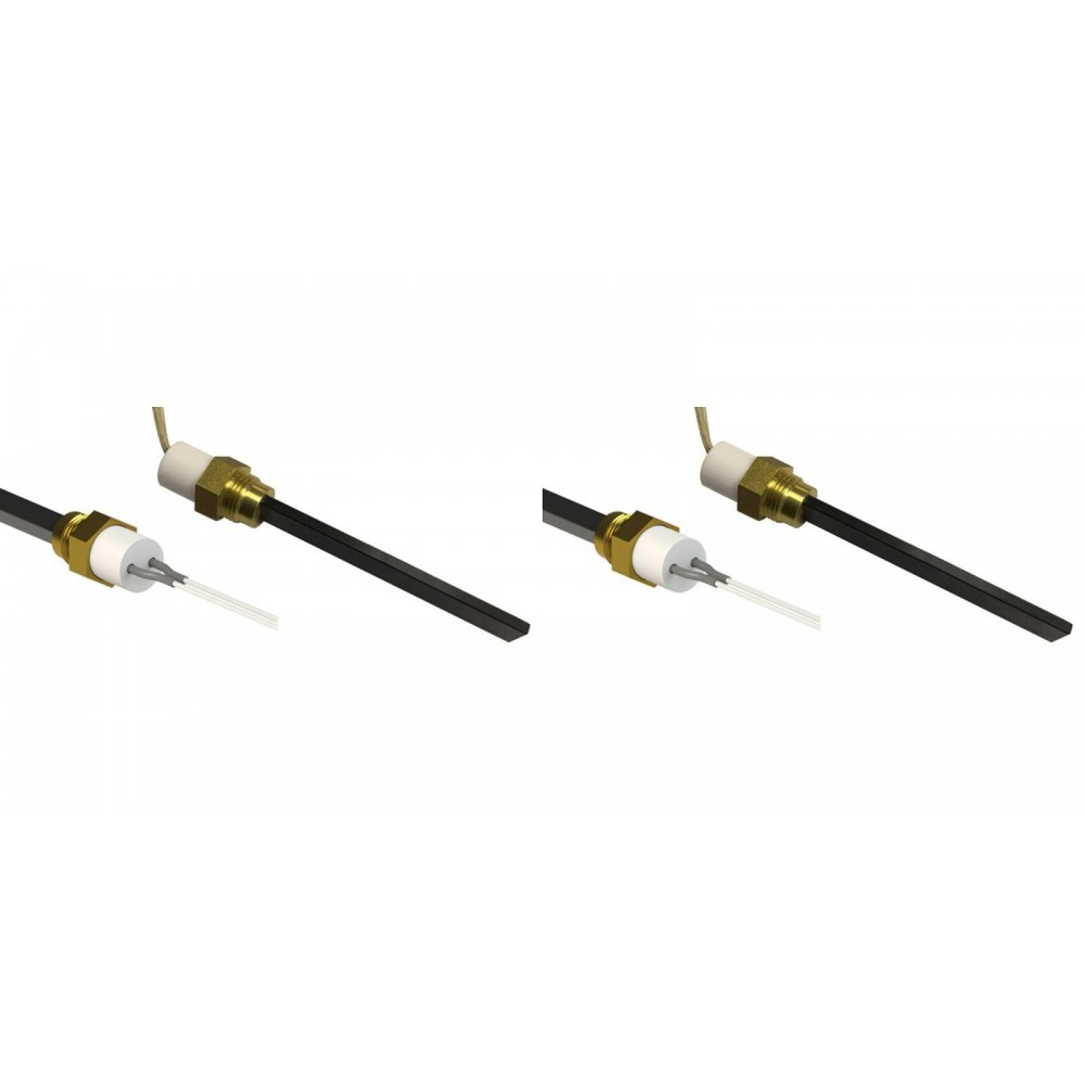 Gløderør / Eltænder til pilleovne Eco Spar, BURNiT, Adler, AMG, Ecoteck og andre, total længde 126 mm, 120W til 24V - x2 | Gløderør til pilleovn | Reservedele til Pilleovn |