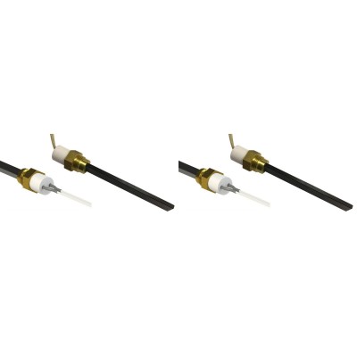 Gløderør / Eltænder til pilleovne Eco Spar, BURNiT, Adler, AMG, Ecoteck og andre, total længde 126 mm, 120W til 24V - x2 - Gløderør til pilleovn