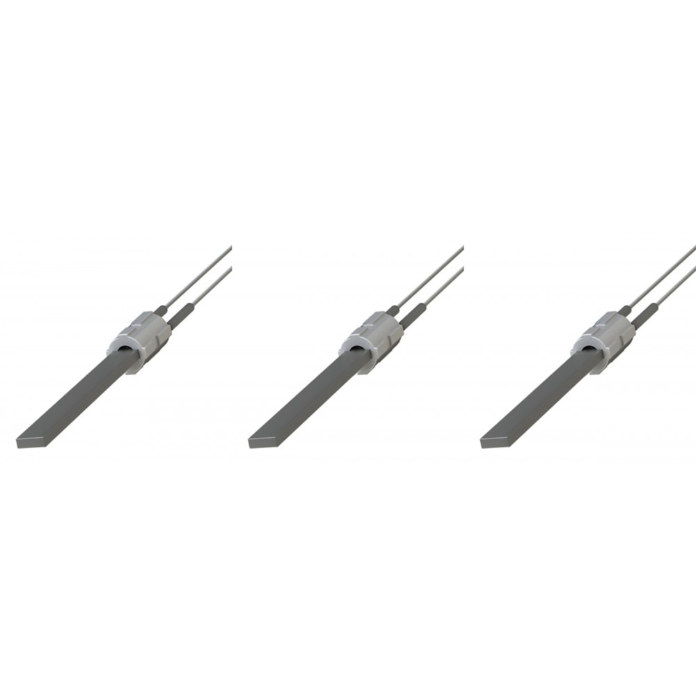 Gløderør / Eltænder med sort kvartskrystal til pilleovne Eco Spar, BURNiT, Palazzetti, Ravelli, MCZ og andre, total længde 122mm, 300W - x3 | Gløderør til pilleovn | Reservedele til Pilleovn |