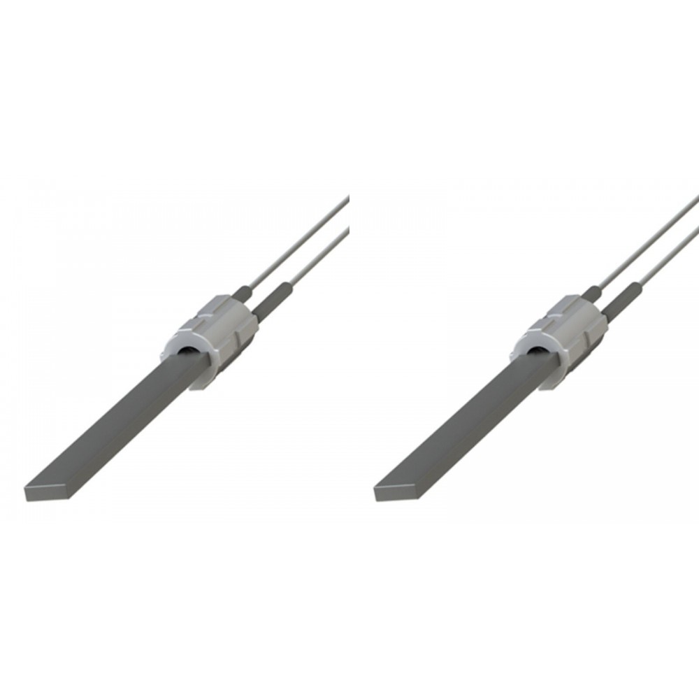 Gløderør / Eltænder med sort kvartskrystal til pilleovne Eco Spar, BURNiT, Palazzetti, VistaFlame, Whitfield, Lennox og andre, total længde 122mm, 400W - x2 | Gløderør til pilleovn | Reservedele til Pilleovn |