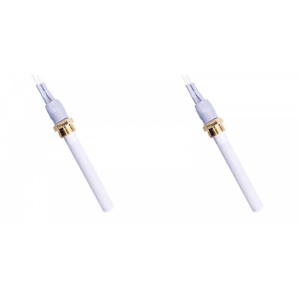 Keramisk gløderør / eltænder til pilleovne Eco Spar, BURNiT, Warmflow, Adler, AMG, Ecoteck og andre, total længde 88mm, 250W - x2