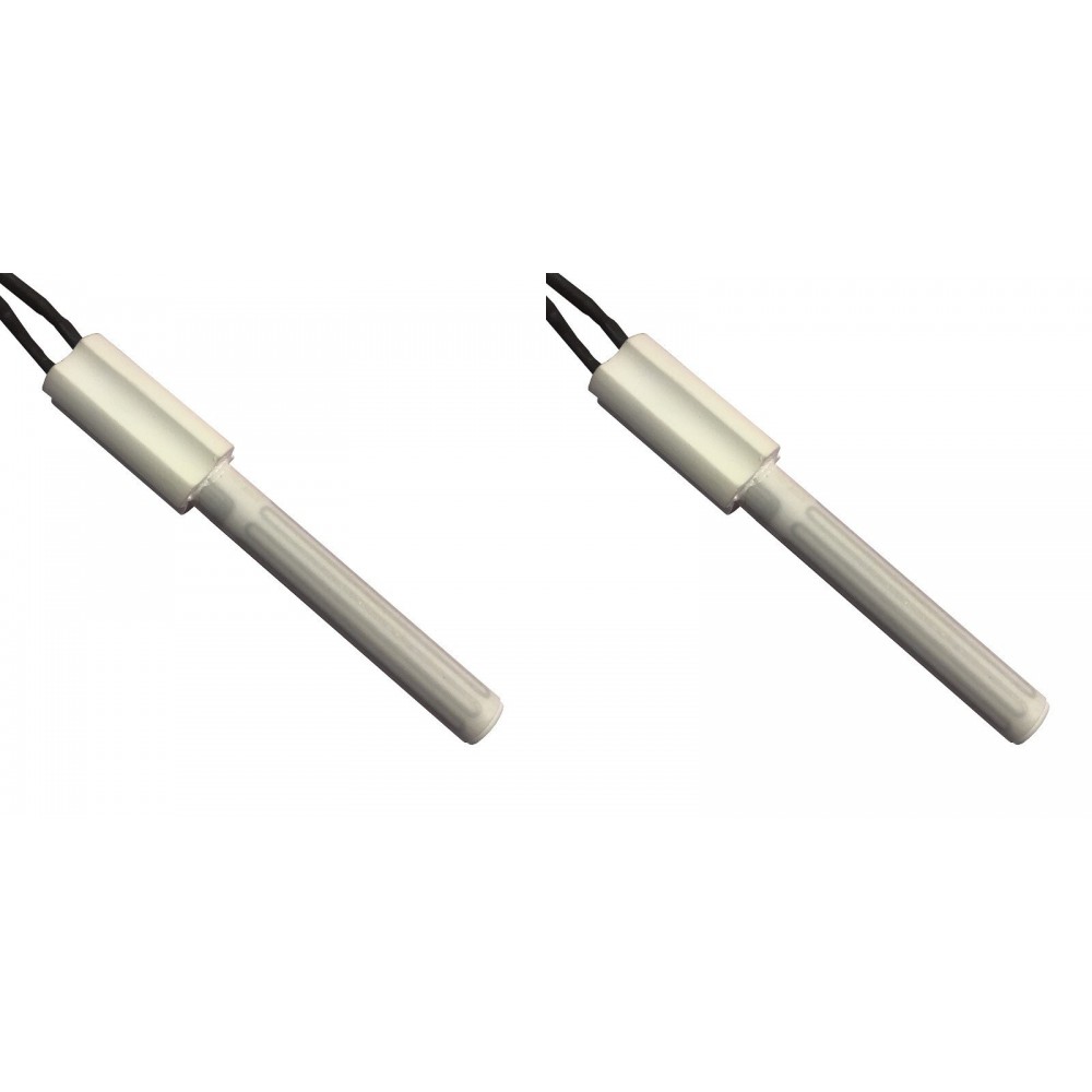 Keramisk gløderør / eltænder til pilleovne Eco Spar, BURNiT, Ashley, Adler, AMG, Piazzetta og andre, total længde 102mm, 250W - x2 | Gløderør til pilleovn | Reservedele til Pilleovn |