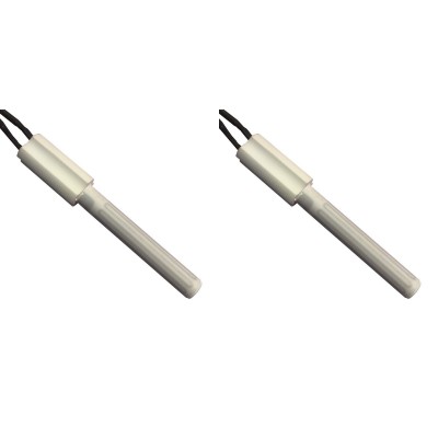Keramisk gløderør / eltænder til pilleovne Eco Spar, BURNiT, Ashley, Adler, AMG, Piazzetta og andre, total længde 102mm, 250W - x2 - Gløderør til pilleovn
