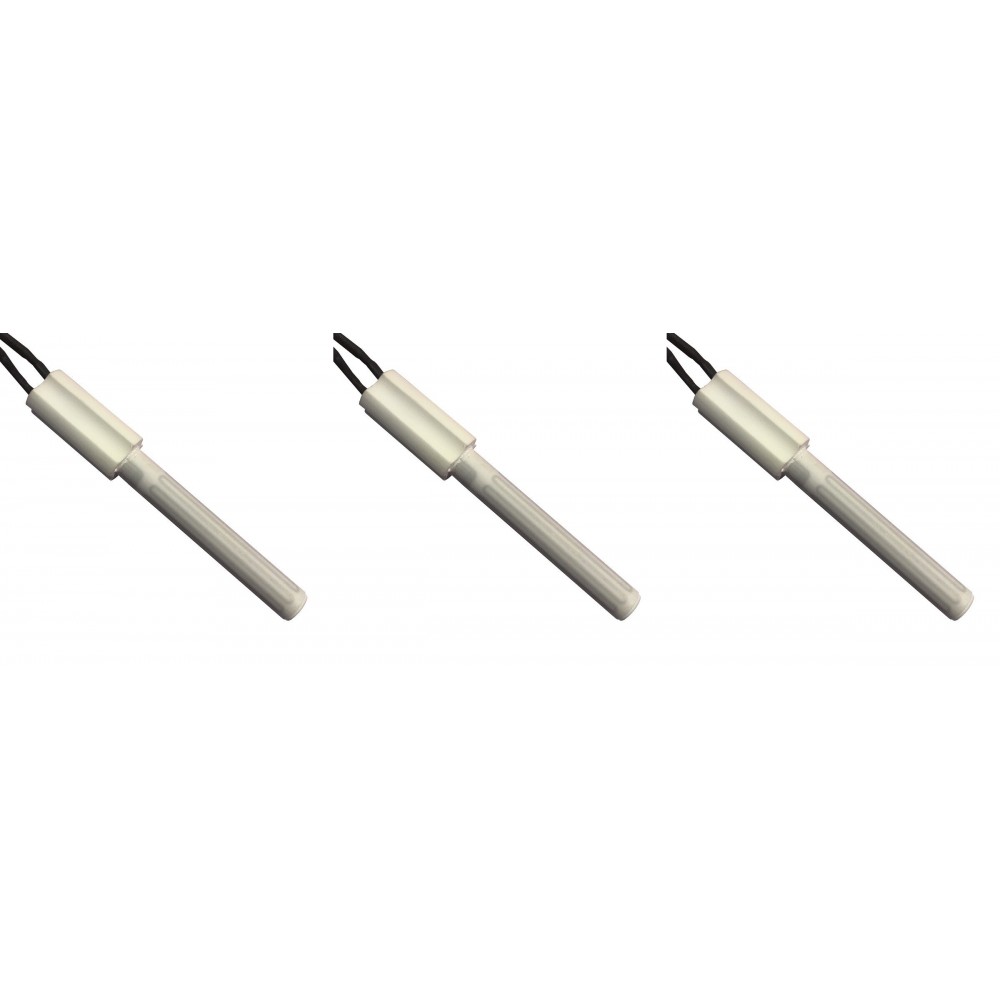 Keramisk gløderør / eltænder til pilleovne Eco Spar, BURNiT, Ashley, Adler, AMG, Piazzetta og andre, total længde 102mm, 250W - x3 | Gløderør til pilleovn | Reservedele til Pilleovn |