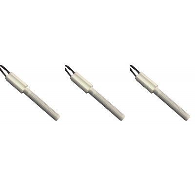 Keramisk gløderør / eltænder til pilleovne Eco Spar, BURNiT, Ashley, Adler, AMG, Piazzetta og andre, total længde 102mm, 250W - x3 - Gløderør til pilleovn