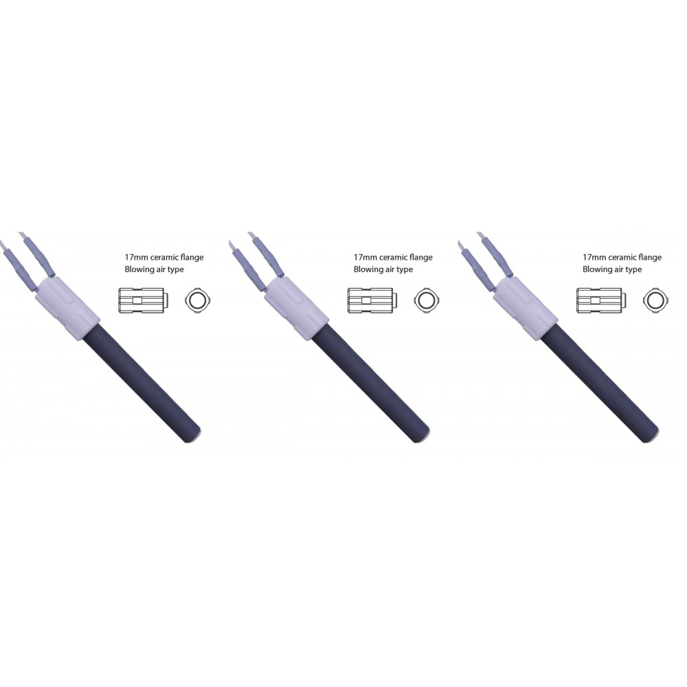 Keramisk gløderør / eltænder til pilleovne BURNiT, Palazzetti og andre, samlet længde 113 mm, 260W - x3 | Gløderør til pilleovn | Reservedele til Pilleovn |