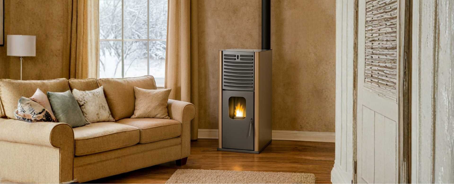 Pelletpejs med vandkappe